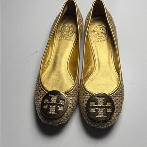 Tory Burch Gold and Brown Women's Loafers